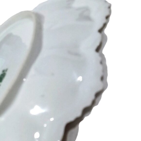 Vintage Moritz Zdekauer MZ Austria Serving Dish Floral Design Scalloped Edges - Picture 6 of 6